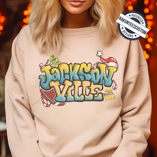 Jacksonville Football Christmas Sweatshirt: Xmas Graffiti Shirt