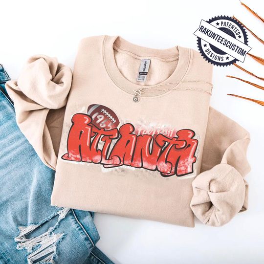 Discover Atlanta Football Sweatshirt: Graffiti Atlanta  Shirt
