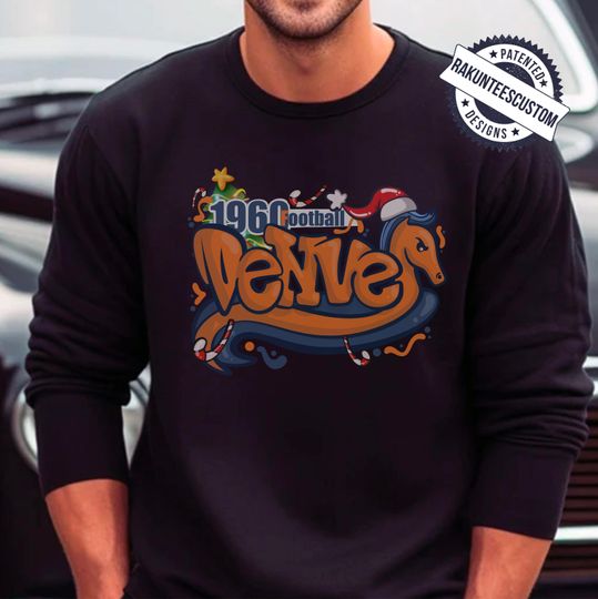Discover Denver Football Christmas Sweatshirt: Xmas Graffiti Shirt