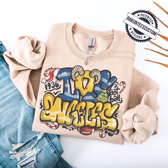 Discover Los Angeles Football Christmas Sweatshirt: Xmas Graffiti Shirt