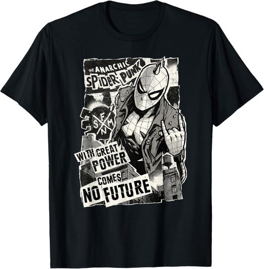 Marvel Spider Man Anarchic Spider-Punk With Great Power T-Shirt, Gift For Fans