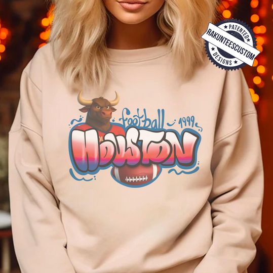 Discover Houston Football Sweatshirt: Graffiti Game Day Shirt