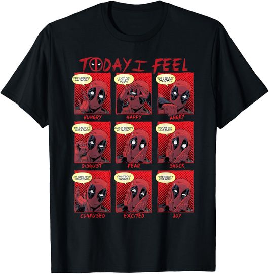 Discover Marvel Deadpool Today I Feel Panels T-Shirt