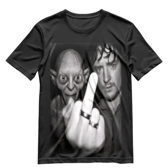 Discover The Lord of The Rings T Shirt Frodo and Gollum Partying Shirt LOTR Funny S-XXXL