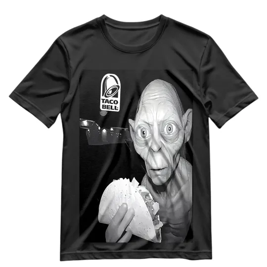 Discover The Lord Of the Ring T Shirt Gollum Taco Bell shirt Funny Graphic Tee S-XXXL