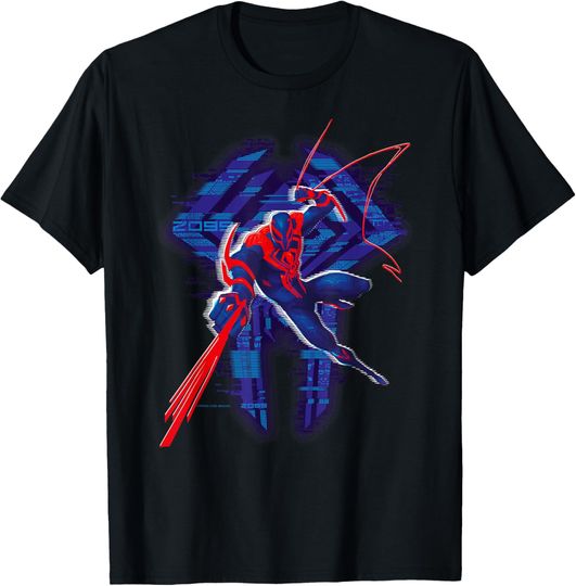 Discover Marvel Spider-Man: Across the Spider-Verse 2099 Glitch T-Shirt, Gift For Fans