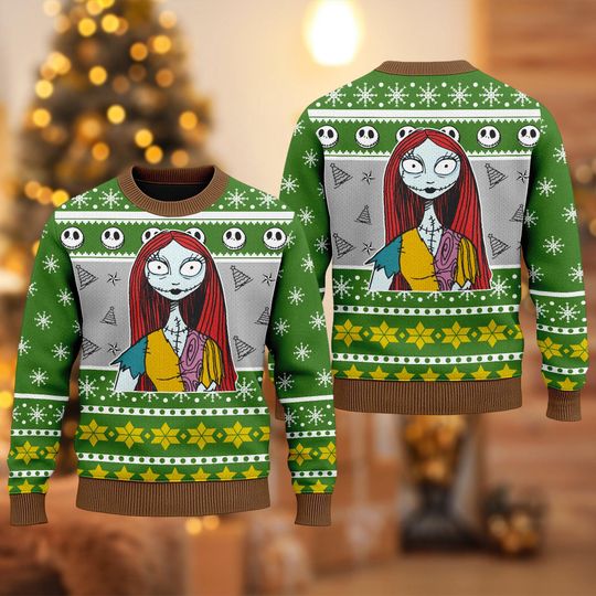 Nightmare Before Christmas Ugly Sweater, Sally and Jack Sweater, Jack Skellington Xmas Holiday Sweatshirt, Christmas Gift for Men Women Kid