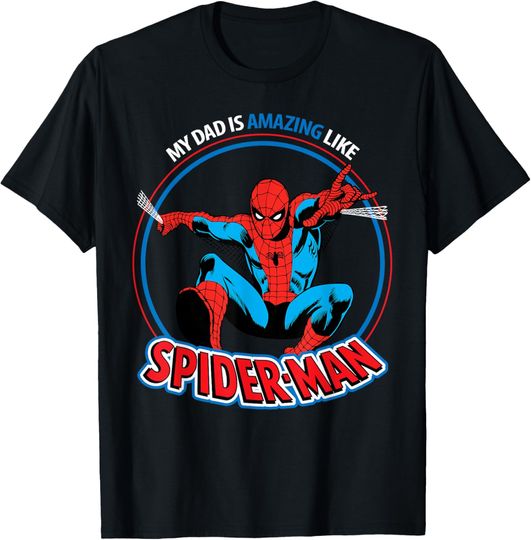 Discover Marvel Dad is Amazing Like Spider-Man Father's Day T-Shirt, Gift For Fans
