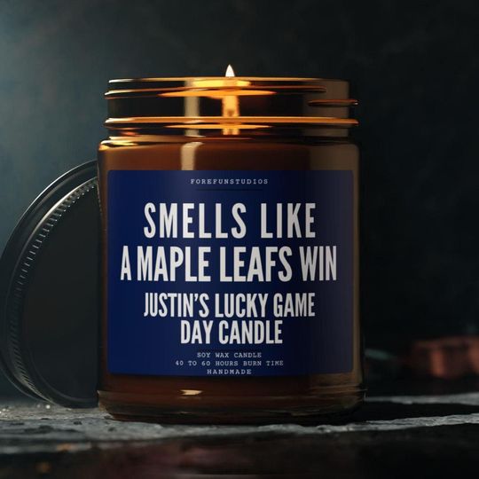 Discover Toronto Hockey Candle: Smells Like a Maple Leafs Win - Funny Game Day Gift