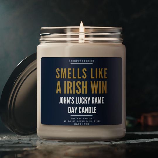 Discover Personalized Irish Win Candle: Game Day Decor