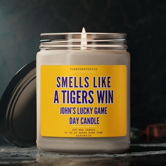 Discover Tigers Win Wax Candle: Game Day Decor