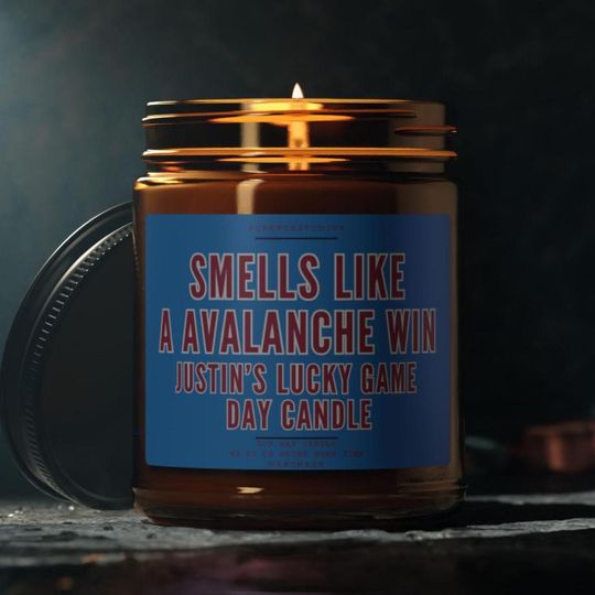 Discover Avalanche Win Candle: Colorado Hockey Game Day Decor