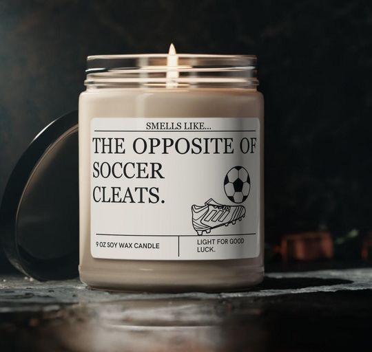 Discover Soccer Gift, Soccer Candle, Soccer Player Gift, Soccer Player Candle, Gift for Soccer Player, Smells Like the Opposite of Soccer Gear