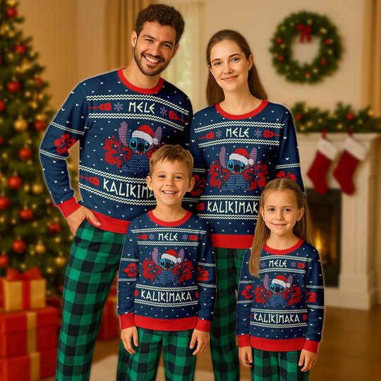 Discover Stitch Christmas Ugly Sweater, Disney Stitch Xmas Sweatshirt, Disney Christmas Gift For Men Women Kid, Stitch Christmas Holiday Shirt