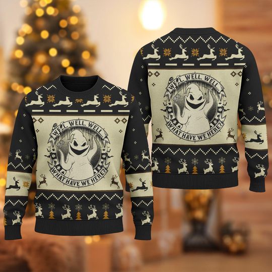 Discover Nightmare Before Christmas Ugly Sweater, Disney Oogie Boogie Christmas Gift For Men Women Kid, Oogie Boogie Sweatshirt, Disney Ugly Sweater