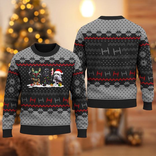 Discover Star Wars Christmas Ugly Sweater, Darth Vader Ugly Xmas Sweatshirt, Marvel Christmas Ugly Sweater Gift, Fett Boba Gift, Stormtrooper Shirt