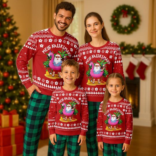Discover Mele Kalikimaka Christmas Ugly Sweater, Hawaiian Santa Christmas Sweater, Santa Claus Xmas Sweatshirt, Christmas Gift For Men Women Kid
