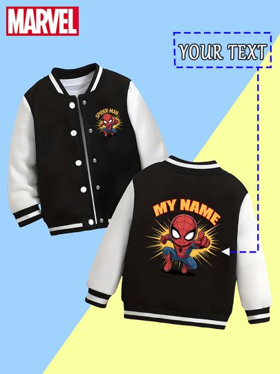Discover MINISO Marvel Boys Baseball Jacket - Spider-Man Energy Burst Print, full of dynamic vitality, a great partner for spring and aut