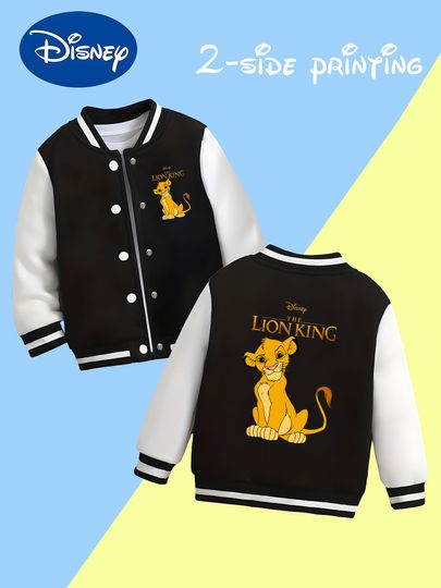 Discover MINISO Disney Lion King Simba Boys Baseball Jacket - Simba's cute image double-sided print, soft fabric, casual time