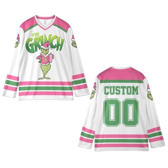 Discover Personalized funny character Christmas Hockey Jersey: Funny Custom Team Shirt