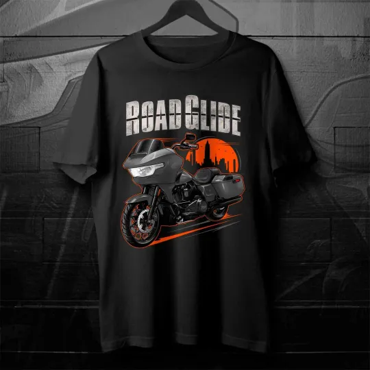 Haarleyy Davidson Road Glide 2024 Motorcycle T-Shirt for Bikers