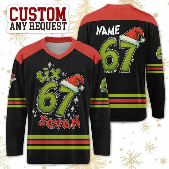 Discover Doot Doot (6 7) Christmas Long Sleeve Shirt, Xmas Gift Women, 6 7 Trending Hockey Jersey