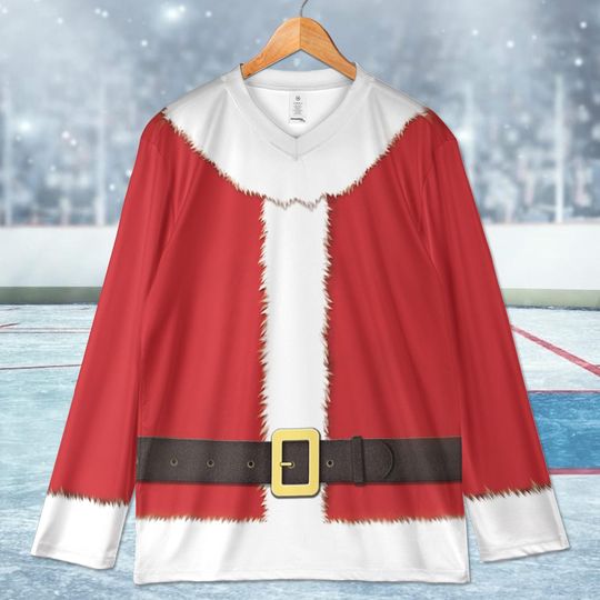 Discover Christmas Santa Suit Hockey Jersey, Funny Santa Costume, Xmas Party Outfit