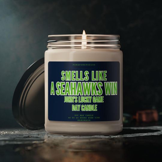 Seahawks Win Candle: Game Day Decor, Seattle Football