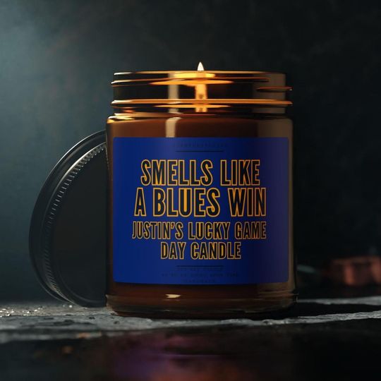 St Louis Blues Hockey Candle: Game Day Wax Candle