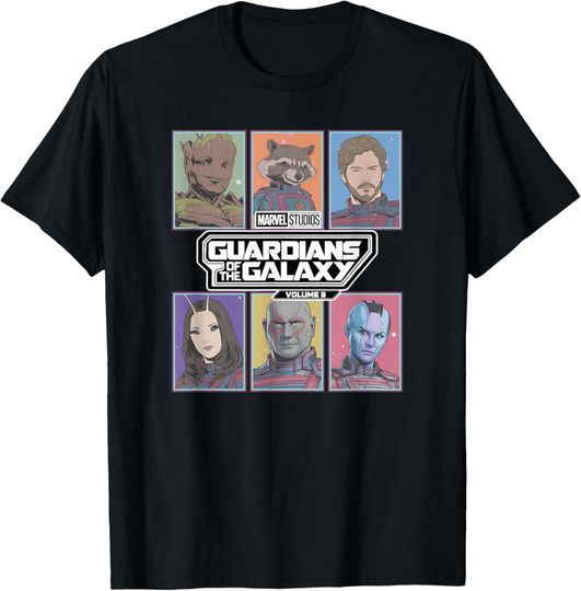 Marvel Guardians of the Galaxy Vol. 3 Retro Trading Cards T-Shirt
