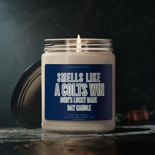 Discover Personalized Colts Win Candle: Indiana Football Game Day Decor