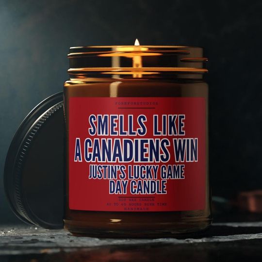 Discover Canadiens Win Scented Candle: Montreal Hockey Game Day Decor