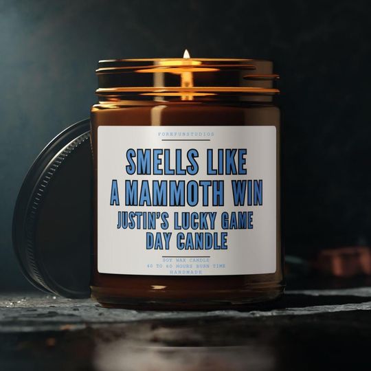 Discover Smells Like a Mammoth Win Candle: Utah Hockey Game Day Decor