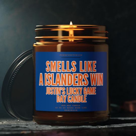 Discover Islanders Win Scented Candle: New York Hockey Game Day Decor