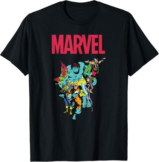Discover Marvel Spider-Man and Avengers Retro Silver Age Super Heroes T-Shirt