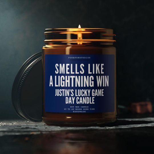 Discover Tampa Bay Hockey Candle: Smells Like a Lightning Win