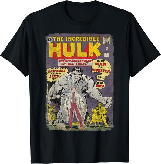 Discover Marvel The Incredible Hulk Classic Retro Comic Book T-Shirt