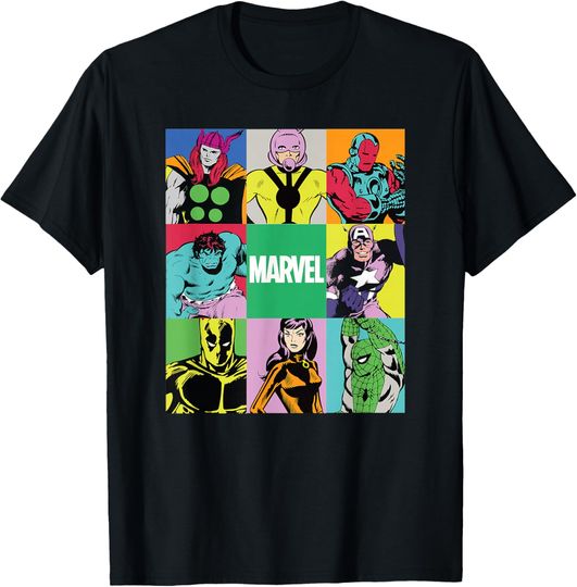 Discover Marvel Avengers and Spider-Man Silver Age Super Heroes Retro T-Shirt