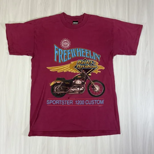 Discover Vintage H davidson T-Shirt Mens Large Sportster 1200 Custom 1996