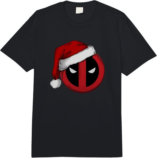 Marvel Deadpool Christmas Santa Hat Simple Logo Comfort Colors Adult Heavyweight T-shirt