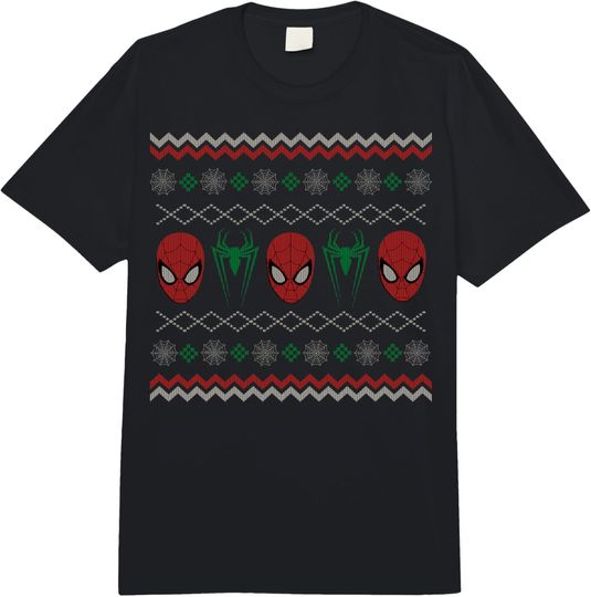 Marvel Spider-Man Christmas Ugly Sweater Comfort Colors Adult Heavyweight T-shirt