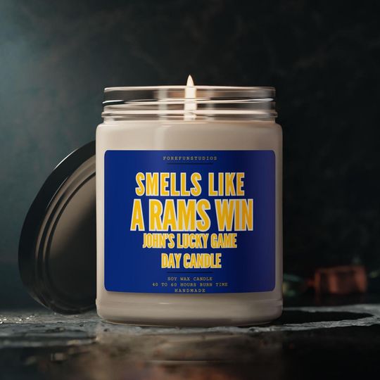 Discover Personalized Rams Win Candle: Game Day Decor