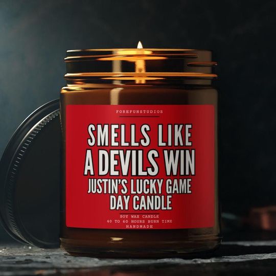 Discover New Jersey Devils Candle: Game Day Decor, Funny Hockey Gift