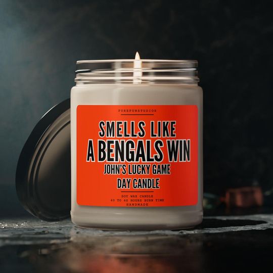 Bengals Win Candle: Cincinnati Game Day Decor