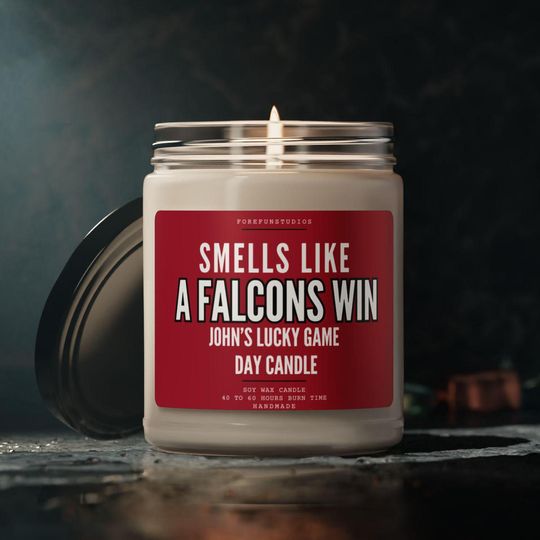 Falcons Win Candle: Atlanta Football Game Day Decor