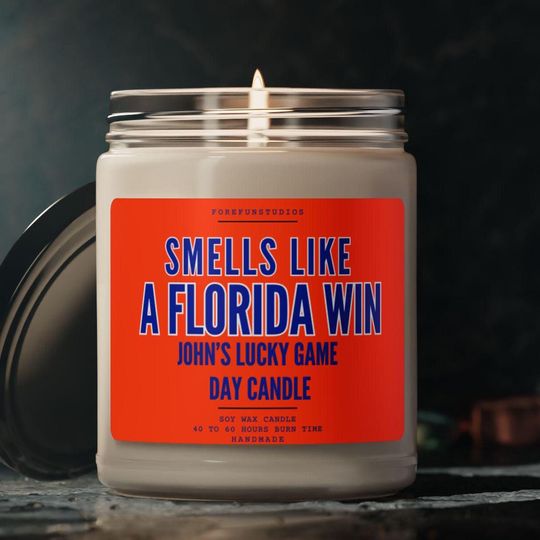 Florida Win Wax Candle: Game Day Decor