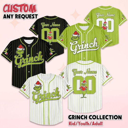 Discover Personalized funny character Christmas Baseball Jersey, Custom The funny character Jersey, Holiday Team Outfit, Gift for Fans