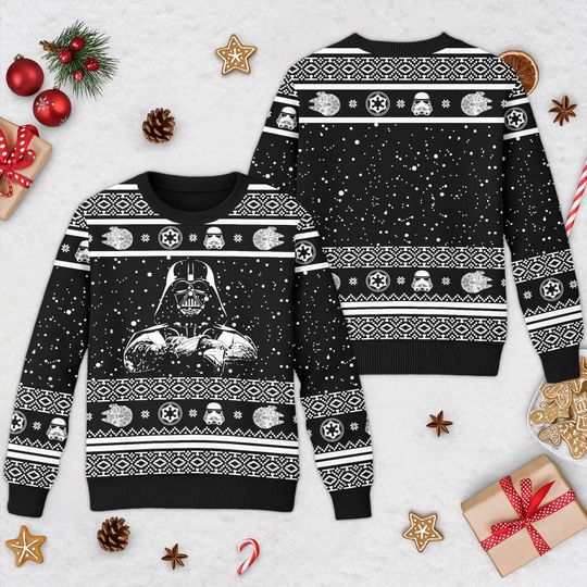 Discover Darth Vader Ugly Christmas Sweater, Disney Star Wars Xmas Sweatshirt, Marvel Christmas Gift For Men Women, Disney Christmas Ugly Sweater
