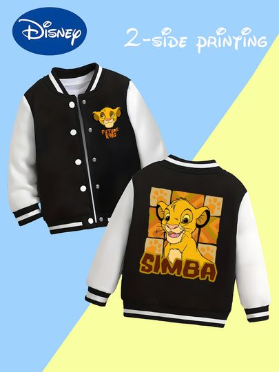 Discover MINISO Disney The Lion King Simba Baseball Jacket - "Future King" logo on front, Simba image on back for versatile wear