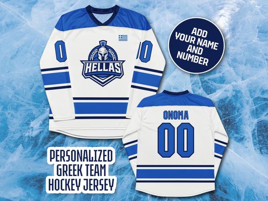 Discover Custom Greek Hockey Jersey Personalized Greek Team Jersey Greece Hockey Team Greek Sport Apparel Greek National Jersey Custom Greek Gift